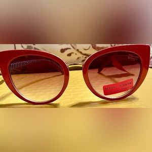 Betsy Johnson Sunglasses 
New
Red with white black stripes